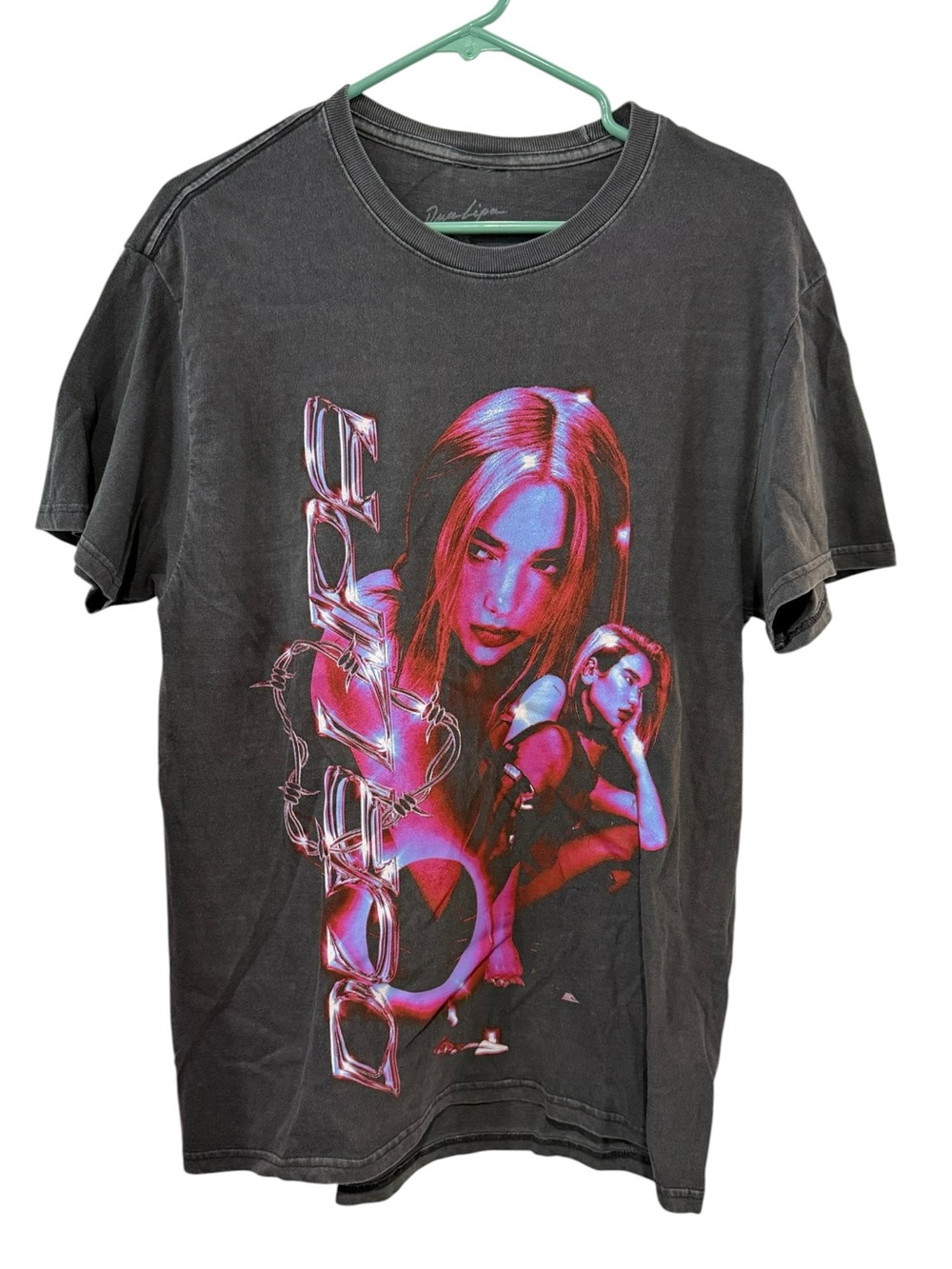 Dua Lipa Medium Future Nostalgia Tour Graphic Band Tee Black Cotton Oversized